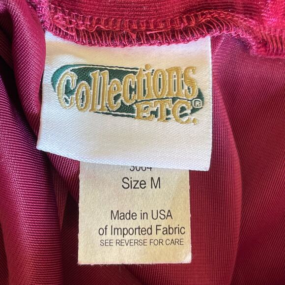 Vintage M wine red maxi skirt velvet metallic sheen classic pink BRATZ - Picture 4 of 7